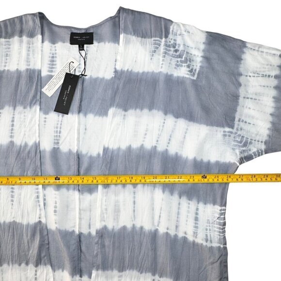 NWT Romeo & Juliet Beach Kimono Cover-Up Sz. L White Grey Vacation Cabana Boho - Picture 5 of 10